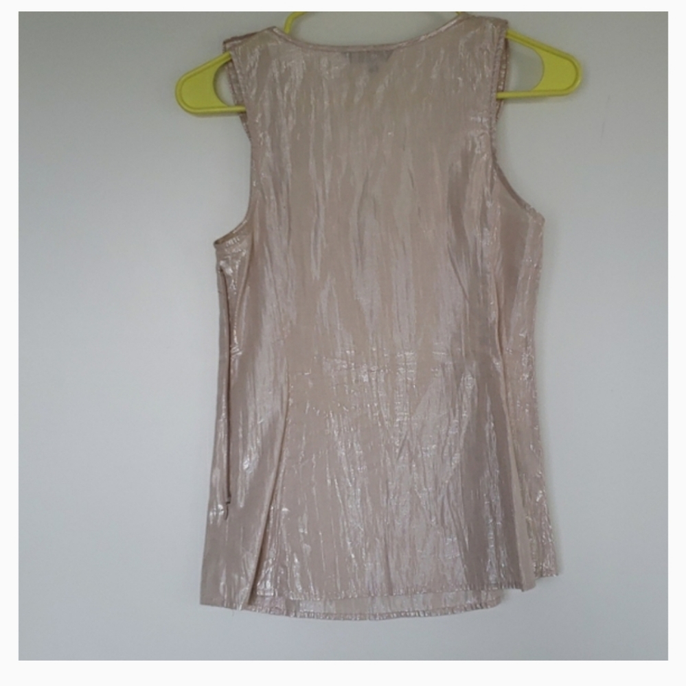 Express Pink Shimmer Ruffle Top - Picture 2 of 3